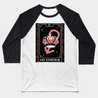 The Emperor Tarot Card and Crystals Graphic Baseball T-Shirt